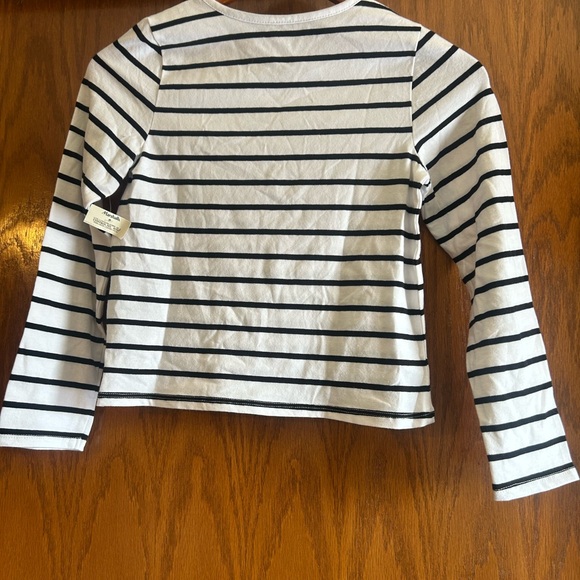 Rachel Zoe Black and White Striped Long Sleeve Tee - Picture 4 of 4
